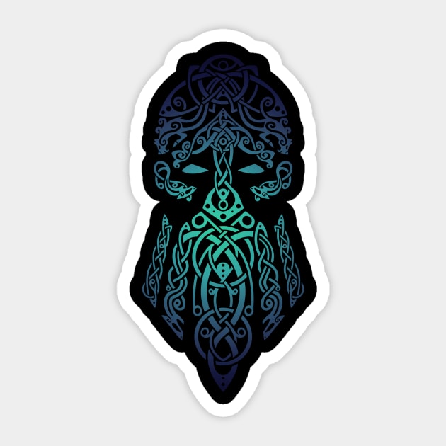 Tyr Norse God of War - Green and Blue Sticker by Art of Arklin